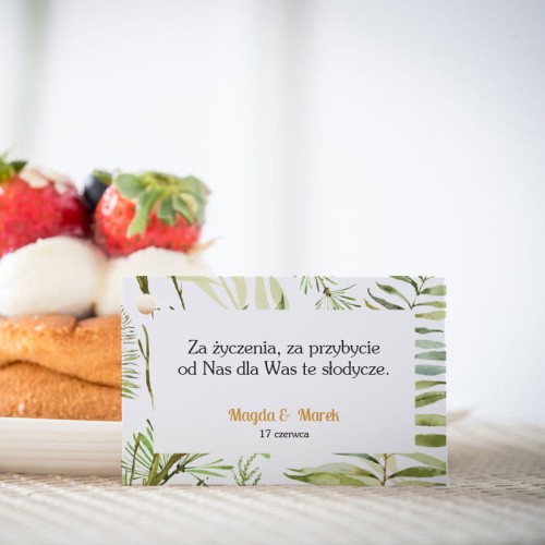 Karteczki do ciasta  weselnego