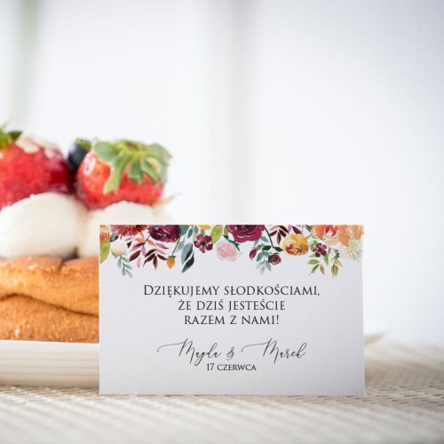 Karteczki do ciasta  weselnego