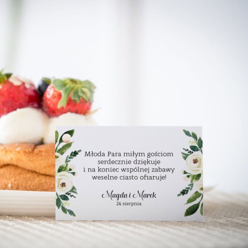 Karteczki do ciasta  weselnego