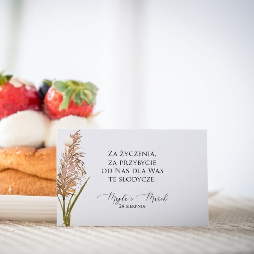 Karteczki do ciasta  weselnego