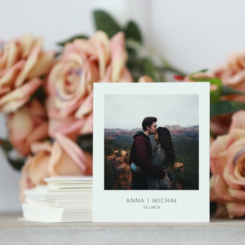 Zdjęcie polaroid w podziękowaniu dla gości minimalistyczny