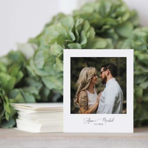 Zdjęcie polaroid w podziękowaniu dla gości minimalistyczny