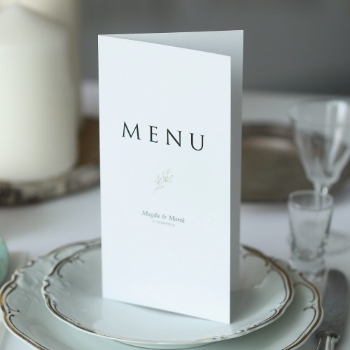 Karta menu z gałązką oliwki