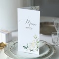 Karta menu z kolekcji subtelnej z motywem białych róż