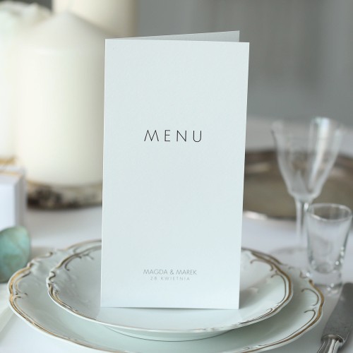 Karta menu z subtelnym motywem