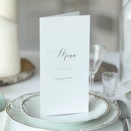 Karta menu minimalistyczna