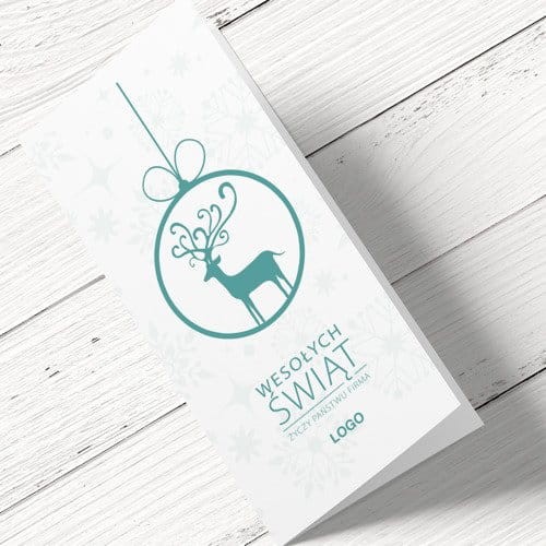 Kartki firmowe na Boże Narodzenie - 10x21 cm