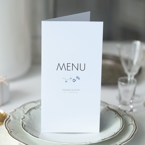 Karta menu romantyczna niezapominajka