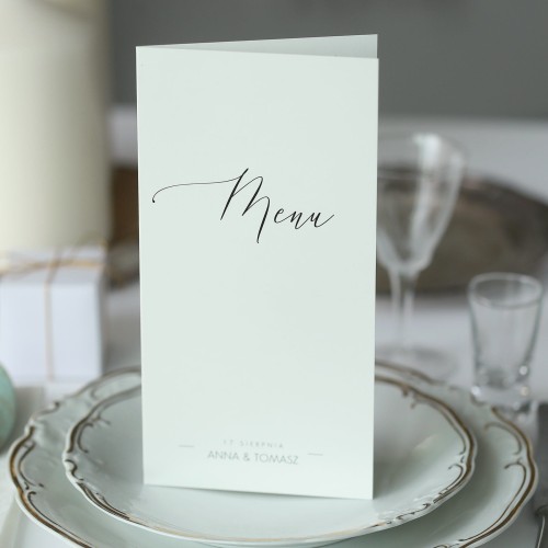 Karta menu minimalistyczne