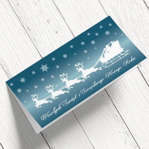 Niebiesko-turkusowe Kartki firmowe  z logo - 10x21 cm