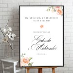 Tablica powitalna na przyjęcie weselne
