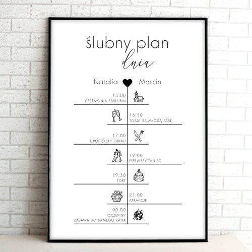 Tablica powitalna na przyjęcie weselne