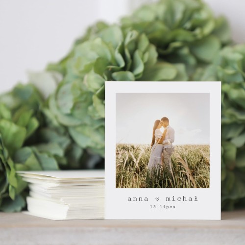 Zdjęcie polaroid w podziękowaniu dla gości serduszko