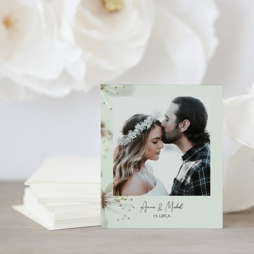 Zdjęcie polaroid w podziękowaniu dla gości kwiat wiśni