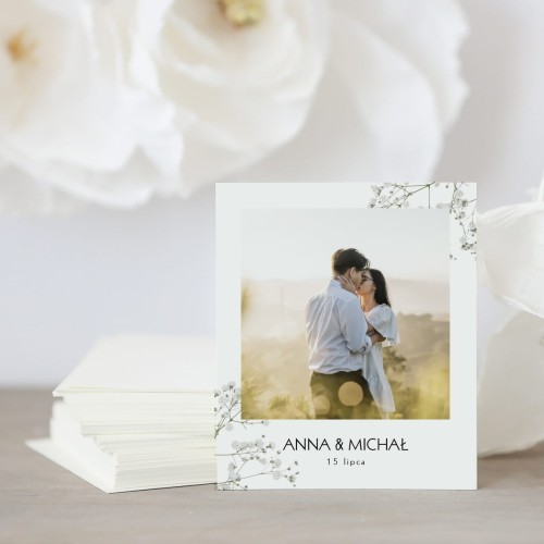 Zdjęcie polaroid w podziękowaniu dla gości gipsówka