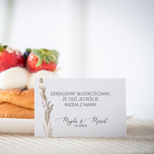 Karteczki do ciasta  weselnego