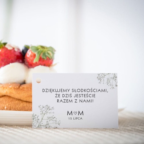 Karteczki do ciasta weselnego gipsówka