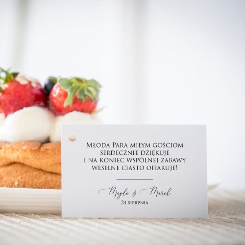 Karteczki do ciasta  weselnego