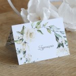 Zaproszenie ślubne drukowane z motywem białych róż 10 x 15 cm