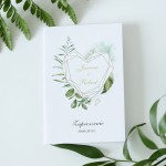 Zaproszenia ślubne 10x15 delikatne serce zielone