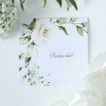 Zaproszenie ślubne drukowane z motywem białych róż