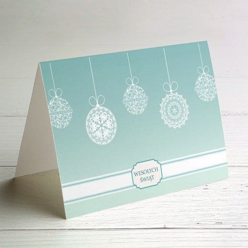 Świąteczna kartka w odcieniu miętowym - 10x15 cm