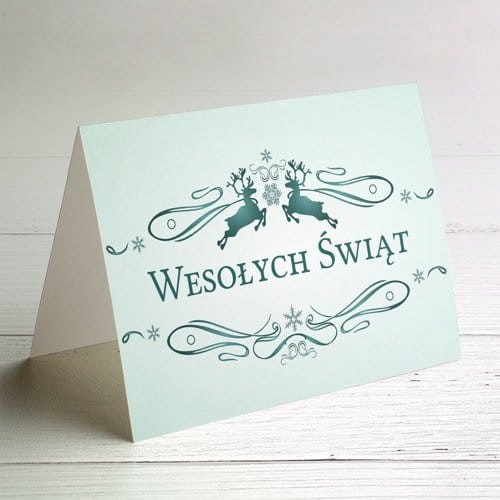 Kartki świąteczne dla firm odcień zieleni - 10x15 cm