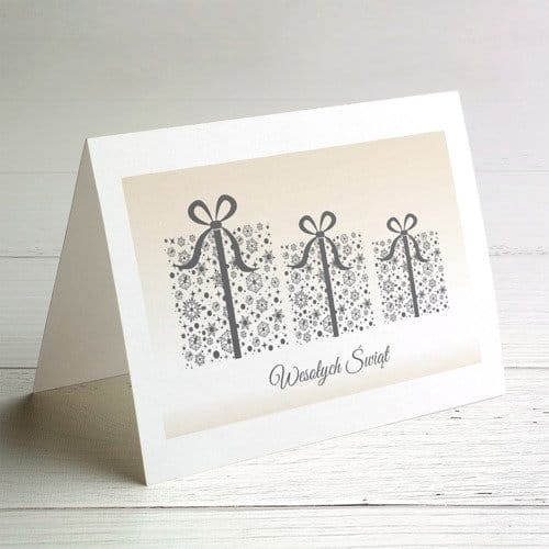 Kremowa Kartka firmowa na Boże Narodzenie