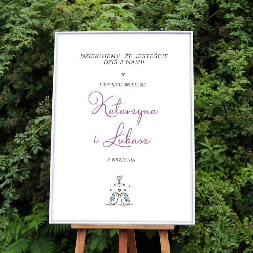 Tablica powitalna na przyjęcie