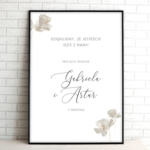 Tablica powitalna na przyjęcie