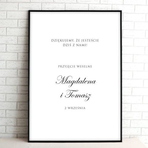 Tablica powitalna na przyjęcie