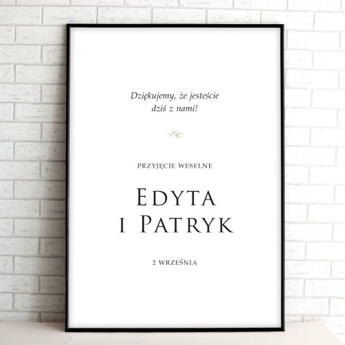 Tablica powitalna na przyjęcie