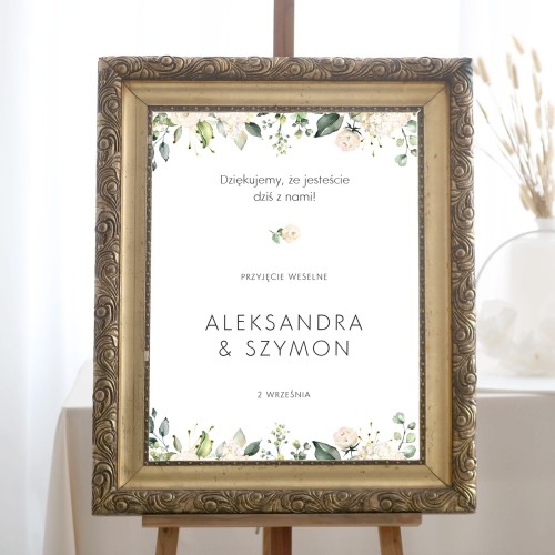 Tablica powitalna na przyjęcie