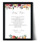 Plakat podziękowania dla rodziców z pomarańczowymi kwiatami boho