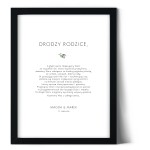 Plakat podziękowania dla rodziców z eukaliptusem