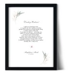 Plakat podziękowania dla rodziców z delikatnym kwiatem i liśćmi