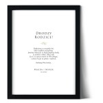 Plakat podziękowania dla rodziców z gałązką oliwną