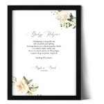 Plakat podziękowania dla rodziców z motywem białych róż