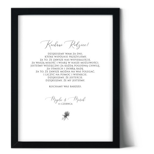 Plakat podziękowania dla rodziców z koniczyną