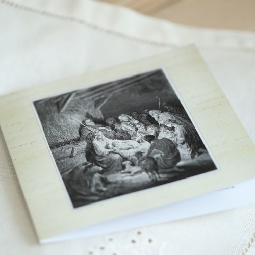 Kartki Firmowe na Boże Narodzenie z szopką - 14,5x14,5 cm