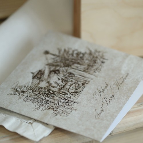 Kartki Firmowe na Boże Narodzenie z szopką - 14,5x14,5 cm