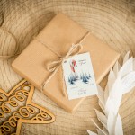 Świąteczne bileciki z logo z laską cukrową