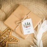 Świąteczne bileciki z logo z akwarelowym liskiem