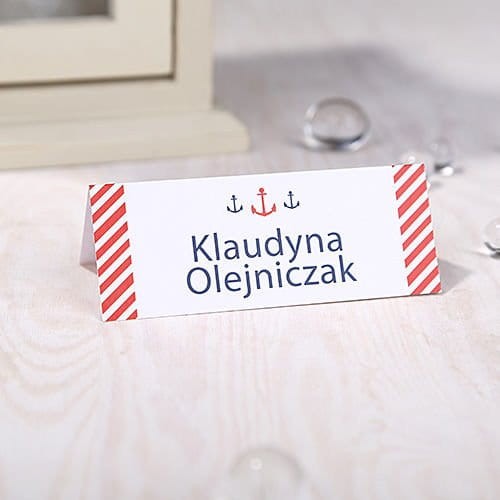 Winietka drukowana kolekcji marynistycznej - czerwona