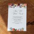 Jesienne zawiadomienie o ślubie z kwiatami boho