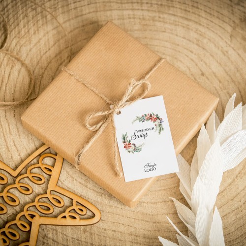 Świąteczne bileciki z logo ze świątecznym motywem kwiatowym