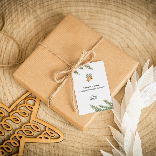 Świąteczne bileciki z logo z dzwonkami