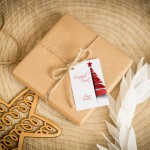 Świąteczne bileciki z logo z motywem choinki