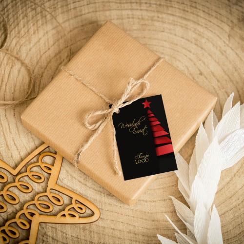 Świąteczne bileciki z logo z motywem choinki