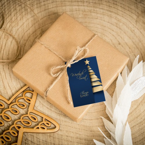 Świąteczne bileciki z logo z motywem choinki